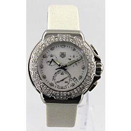 TAG HEUER FORMULA 1 DIAMOND CHRONOGRAPH LADIES WHITE SATIN WATCH