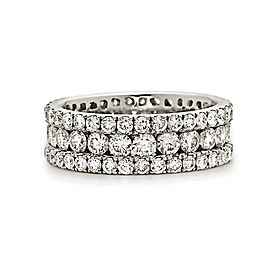 18K White Gold with 3.65ct. Diamond Band Ring Size 6.75