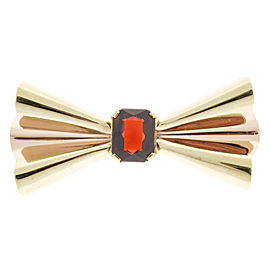 Tiffany & Co. 14K Rose Gold with 3.50ct. Garnet Folded Bow Pin Brooch