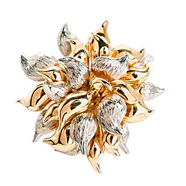 Tiffany & Co. 14K Yellow and White Gold Flower Pin Brooch