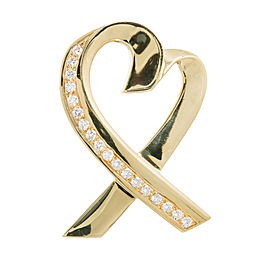 Tiffany & Co. Paloma Picasso 18K Yellow Gold with 0.72ct. Diamond Heart Pin Brooch