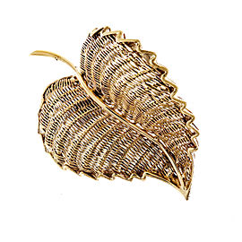 Tiffany & Co. 18K Yellow Gold Wir Leaf Pin Brooch