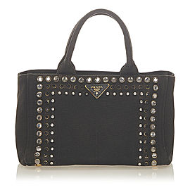 Canapa Studded Canvas Handbag