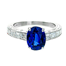 Cartier Platinum Sapphire & Diamond Ring Size 6