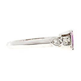 Vintage Art Deco Platinum with 1.02ct Pink Purple Sapphire & Diamond Engagement Ring Size 6