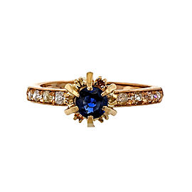 Vintage 14K Pink Gold .50ct Sapphire Diamond Ring Size 7.25