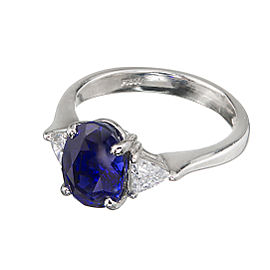 Platinum 3.18ct Sapphire & Diamond Ring Size 6