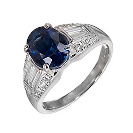 Platinum 3.19ct Sapphire & Diamond Ring Size 7.5