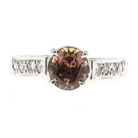 Vintage Rare Platinum Color Change Brown Yellow 1.60ct Sapphire and Diamond Engagement Ring Size 5