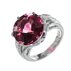 Platinum with Diamond and 8.14ct Pink Tourmaline Ring Size 6.5