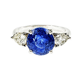 Platinum 6.53ct Sapphire & Diamond Engagement Ring Size 7