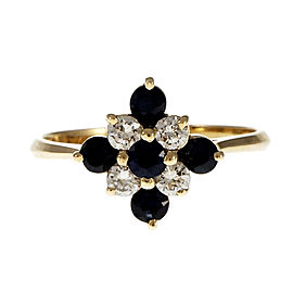 14K Yellow Gold with Sapphire & Diamond Ring