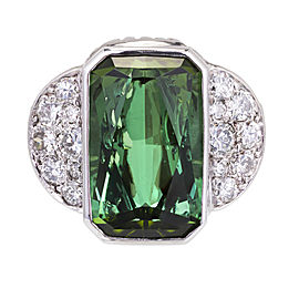 Platinum 7.46ct Tourmaline & Diamond Ring Size 7.25