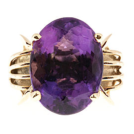 14K Yellow Gold with 12.50ct Amethyst Ring Size 7