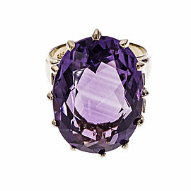 14K Yellow Gold Amethyst Ring Size 6.75