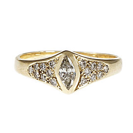 14K Yellow Gold Diamond Ring Size 9.25