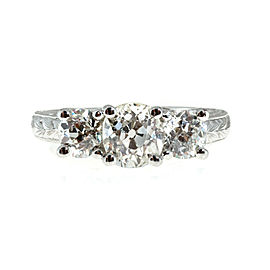 Platinum Diamond 3 Stone Ring Size 6.5