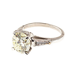 Vintage Platinum with 2.53ct Baguette Diamond Ring Size 5