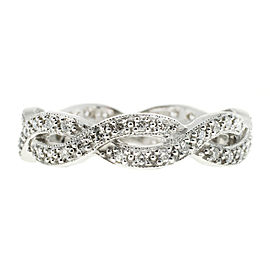 Platinum with 0.40ct Full Cut Diamond Two Row Infinity Eternity Band Ring Size 6