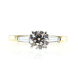 18K Yellow Gold & Platinum 1.24ct Diamond Ring Size 7