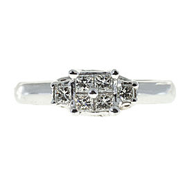 Vintage Platinum with .70ct Princess Cut Diamond Engagement Ring Size 6