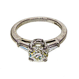 Platinum 0.90ct Old European Cut Diamond Vintage Engagement Ring Size 5.5