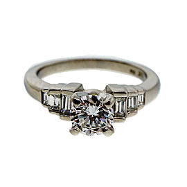 Platinum 0.87ct Diamond Ring Size 5.5