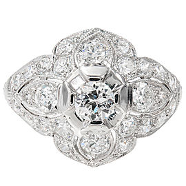 Platinum 1.31ct Diamond Dome Ring Size 6.25