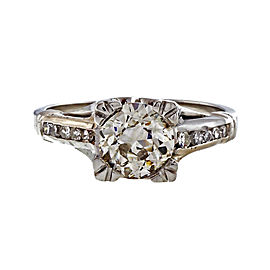 Art Deco Platinum 1.01ct Light Brown Diamond Ring Size 4.75