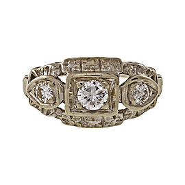 14K White Gold 0.28ct Diamond Filigree Ring Size 5.5