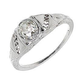 18K White Gold Art Deco Diamond Ring Size 6.25