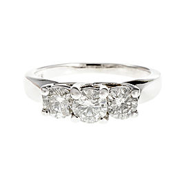 14K White Gold Diamond Ring Size 5.75