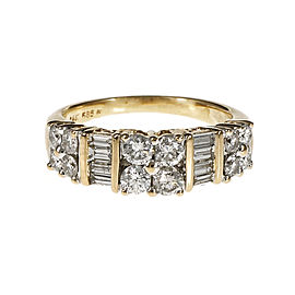 14K Yellow Gold Diamond Band Ring Size 7