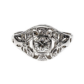 18K White Gold Transitional Cut Diamond Ring Size 6