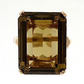 14K Yellow Gold with 21.00ct Quartz Ring Size 8.5