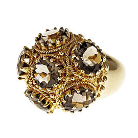 18K Yellow Gold with 10.80ct. Quartz Cocktail Ring Size 6.75