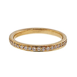 14K Yellow Gold 0.45ct Bead Set Pave Diamond Band Ring Size 6.5