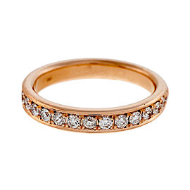 18K Pink Gold 0.42ct Diamond Wedding Band Ring Size 6.5