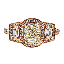 18K Rose Gold with 1.03ct Diamond Triple Halo Ring Size 6