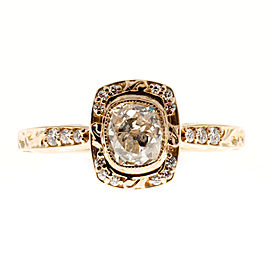 18K Pink Gold 0.96ct Diamond Halo Engagement Ring Size 7