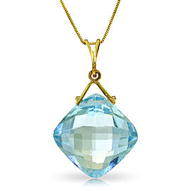 8.75 CTW 14K Solid Gold Distance Blue Topaz Necklace