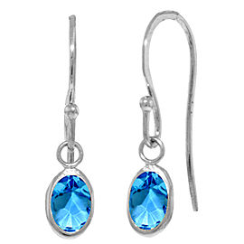 1 CTW 14K Solid White Gold Intoxicated By You Blue Topaz Earrings