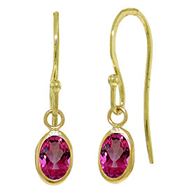 1 CTW 14K Solid Gold Faithful Pink Topaz Earrings