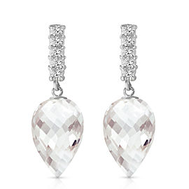 4.65 CTW 14K Solid White Gold Earrings Diamond White Topaz