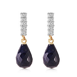 6.75 CTW 14K Solid Gold Enchant Sapphire Diamond Earrings