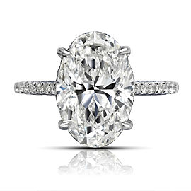 6 CARAT OVAL CUT H COLOR VS2 CLARITY DIAMOND ENGAGEMENT RING 18K WHITE GOLD GIA CERTIFIED 5 CT H VS2 BY MIKE NEKTA