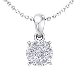 GLAM ® Classic halo pendant in 18K gold with white diamonds of 0.17 ct in weight