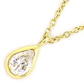 TIFFANY & Co 18K Yellow Gold Tear Drop Pear Shape Diamond Necklace