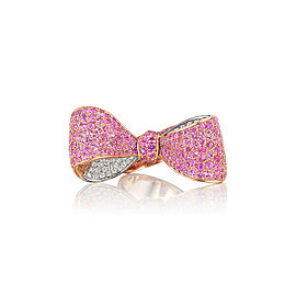 Bow Pink Sapphire Diamond Ring