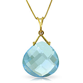 8.5 CTW 14K Solid Gold Marmara Blue Topaz Necklace